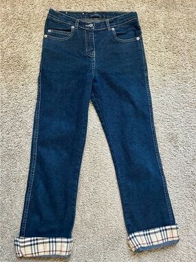 Burberry boys ClassicJeans with Cuffed Plaid Hem 8y